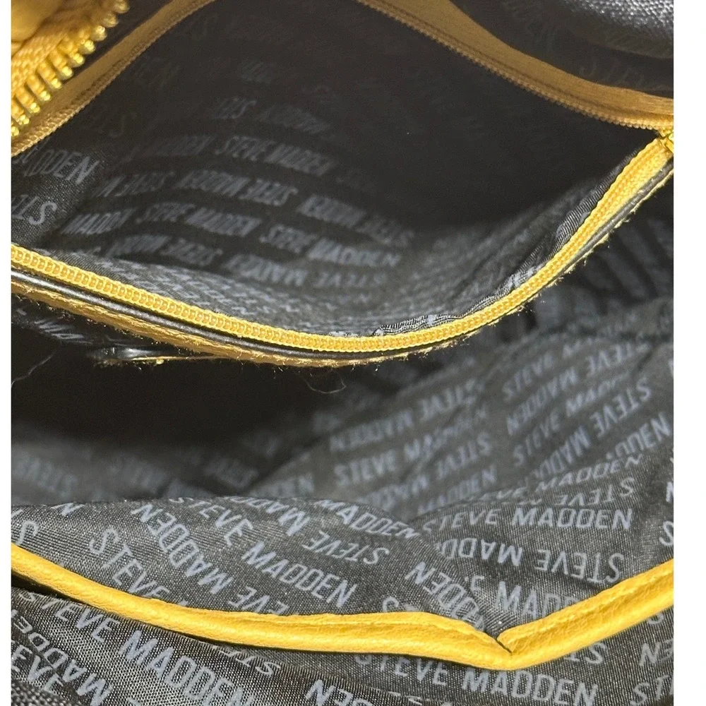 Steve Madden Mustard Yellow Athleisure Festival Mini Backpack with Card Holder